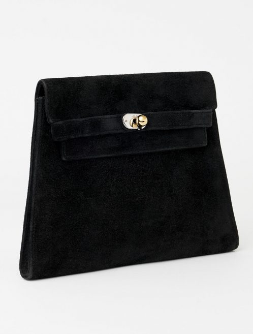 Hermès Vintage Kelly Doblis Noir Evening Envelope Saclàb Side