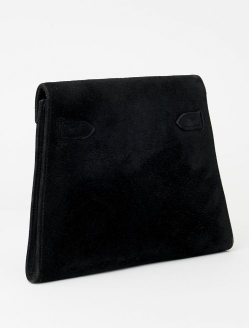 Hermès Vintage Kelly Doblis Noir Evening Envelope Saclàb Side back
