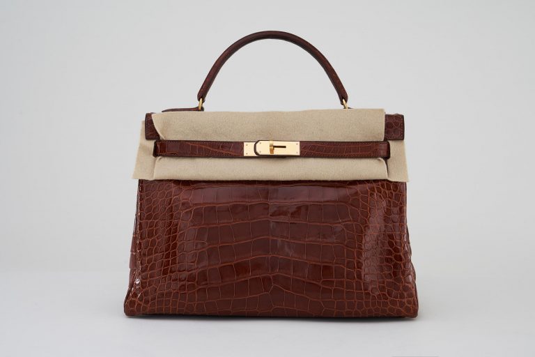 Hermès Kelly 32 Alligator Etrusque Saclàb Felt