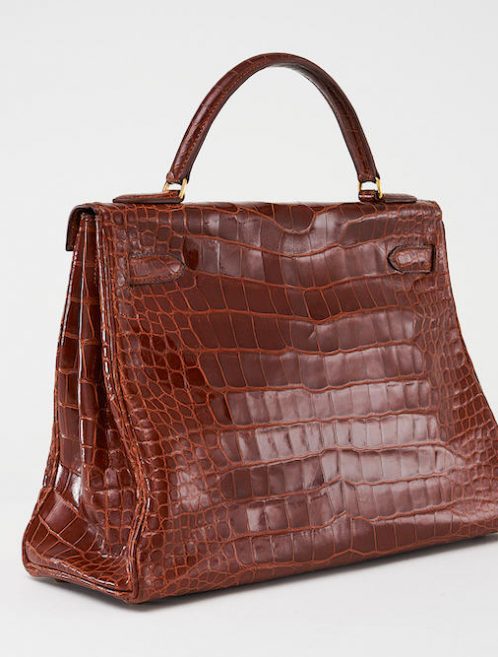 Hermès Kelly 32 Alligator Etrusque Saclàb Side back