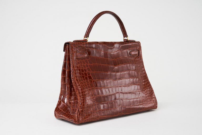 Hermès Kelly 32 Alligator Etrusque Saclàb Side back