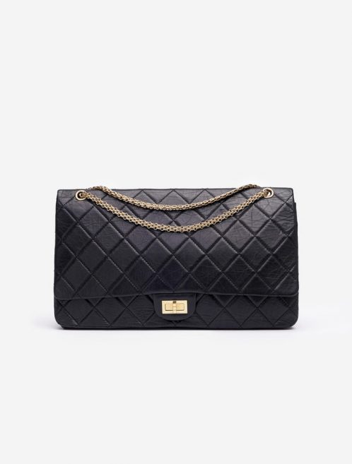 Chanel 255 Maxi Double Flap Black Saclàb