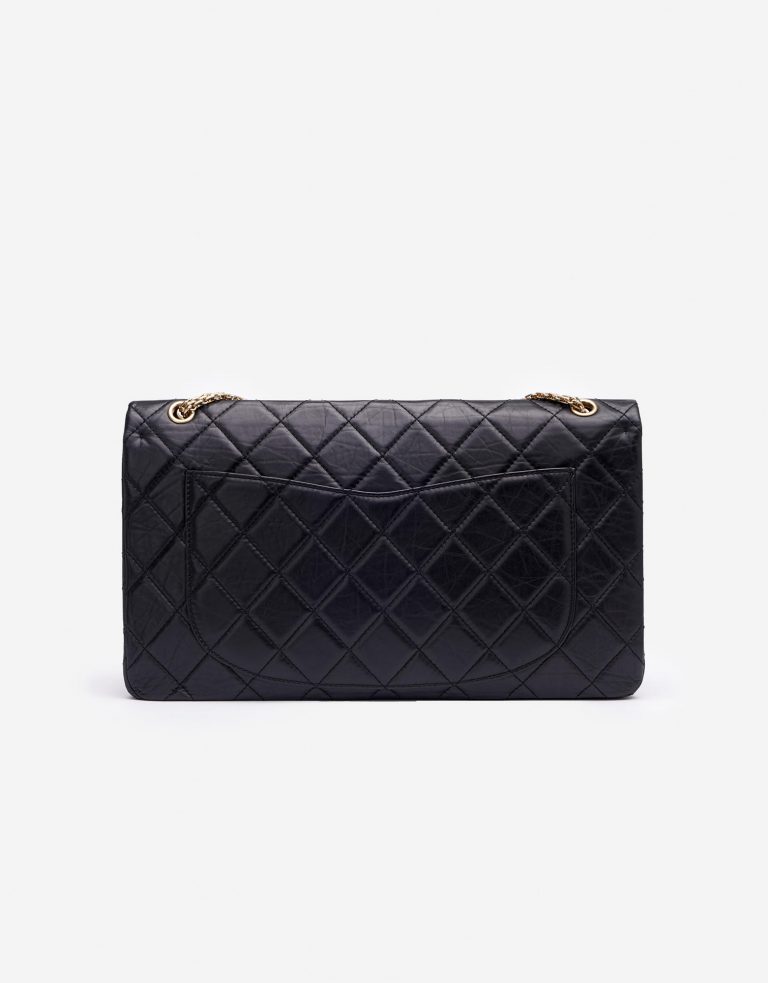Chanel 255 Maxi Double Flap Black Saclàb Back