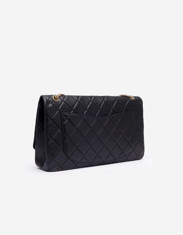 Chanel 255 Maxi Double Flap Black Saclàb Side Back