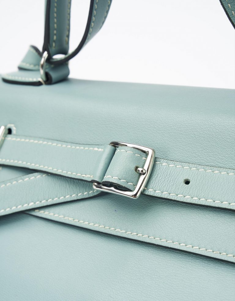Hermes Kelly Flat 35 Swift Blue Jeans Saclàb Hardware