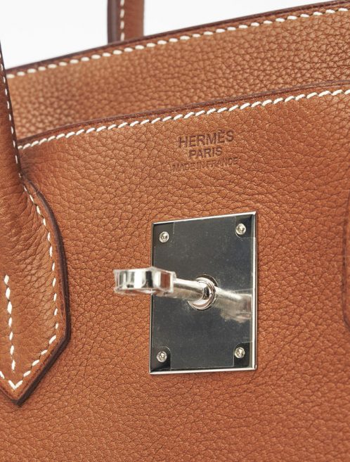 Hermès Birkin 30 Fauve Barenia Faubourg Saclàb Luxury Vintage Logo