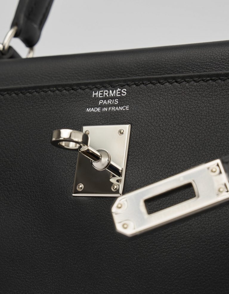 Hermès Kelly 25 Swift Black Saclab Palladium