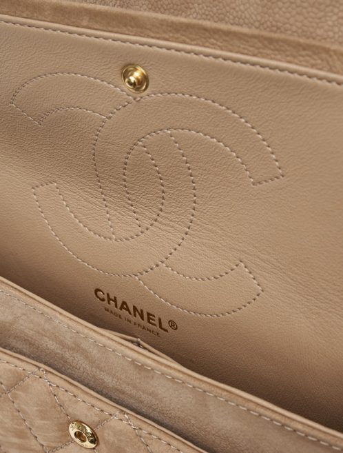 Chanel 2.55 227 Suede Nude buy second hand designer bags 
