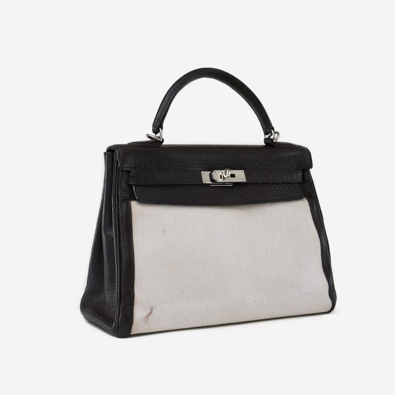 Hermes Kelly 32 Toile Beige Fjord Café