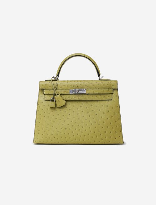 Hermès Kelly 32 Ostrich Kiwi Saclàb Front