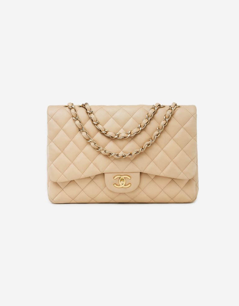Chanel Classic Single Flap Jumbo Lambskin Beige Saclàb Front