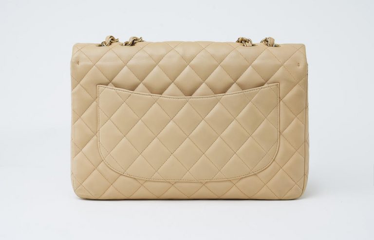 Chanel Classic Single Flap Jumbo Lambskin Beige Saclàb Back