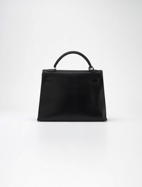 40 Hermès Kelly 32 Box Calf Noir Saclàb Back