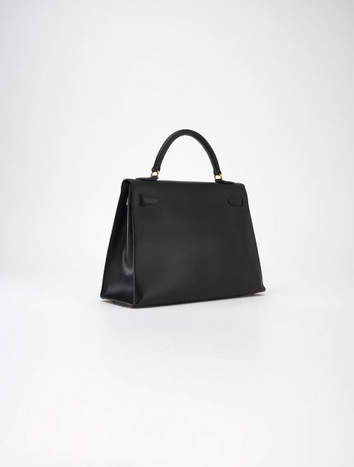 40 Hermès Kelly 32 Box Calf Noir Saclàb Back Side