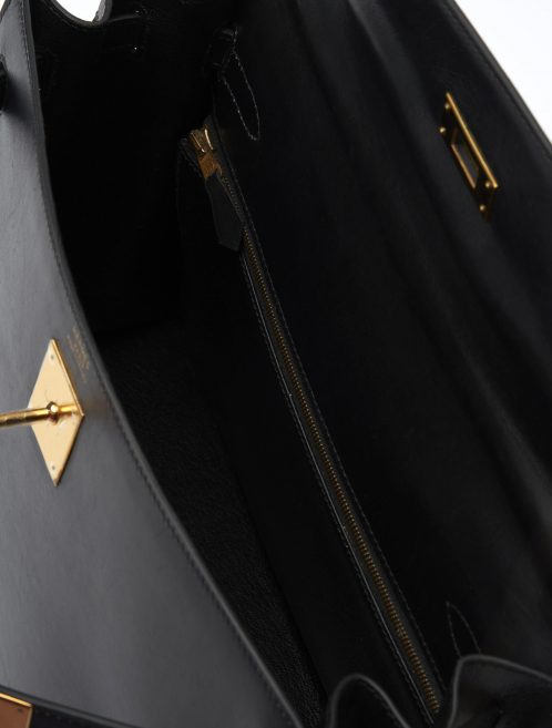 40 Hermès Kelly 32 Box Calf Noir Saclàb Open Inside