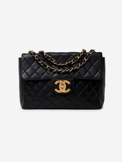 Chanel Single Flap Jumbo Lambskin Black Saclàb Front