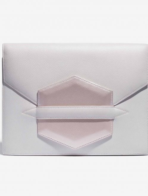 Customised Hermès Faco Clutch Evergrain White Front