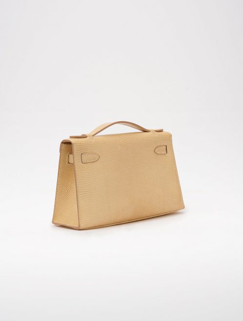 Hermes Kelly Pochette Lizard Vanille Saclàb Side Back