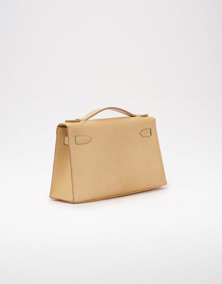 Hermes Kelly Pochette Lizard Vanille Saclàb Side Back