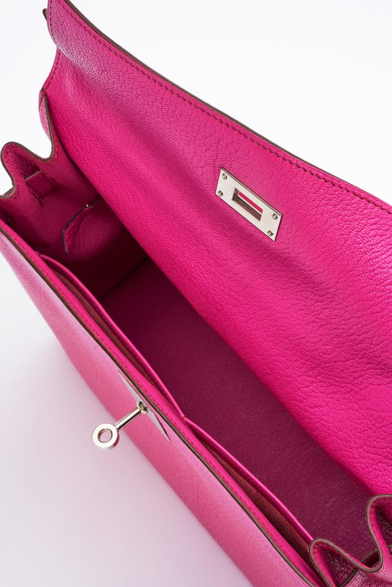 Hermes Kelly 32 Chevre Mysore Rose Shocking Saclàb
