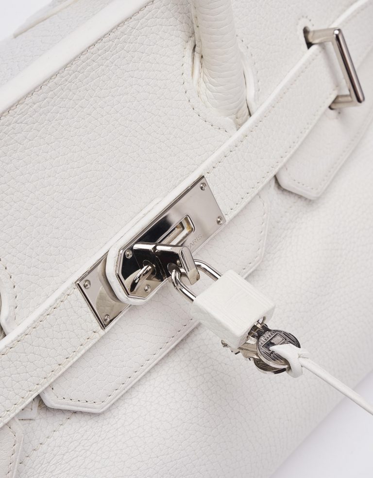 Hermes Birkin JPG Clemence White Saclab Hardware