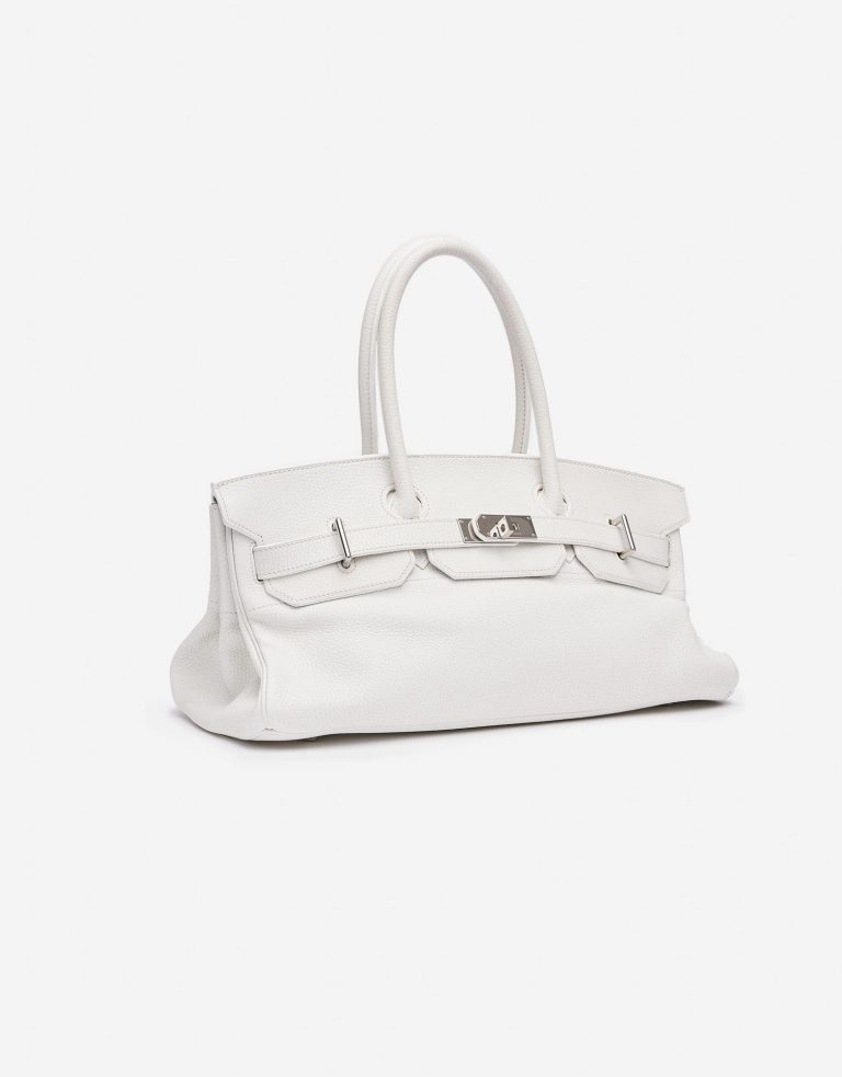 Hermes Birkin JPG Clemence White Saclab Front Side