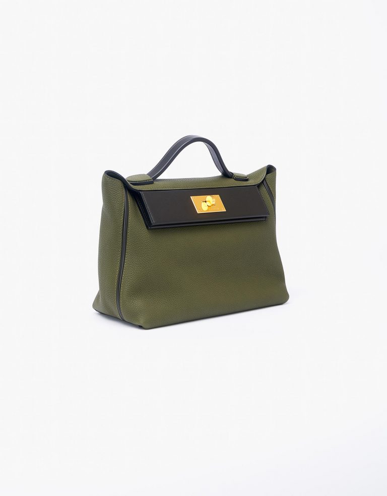 Hermes 2424 29 Togo Vert Bronze Saclab Side