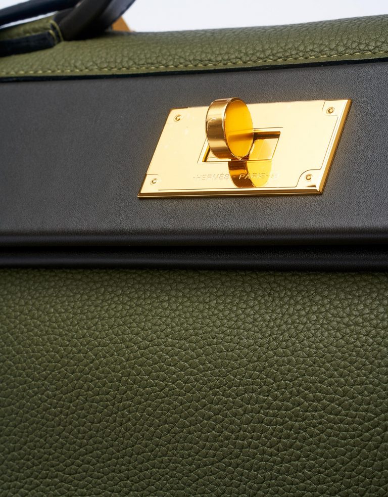Hermes 2424 29 Togo Vert Bronze Saclab Logo Lock Turn