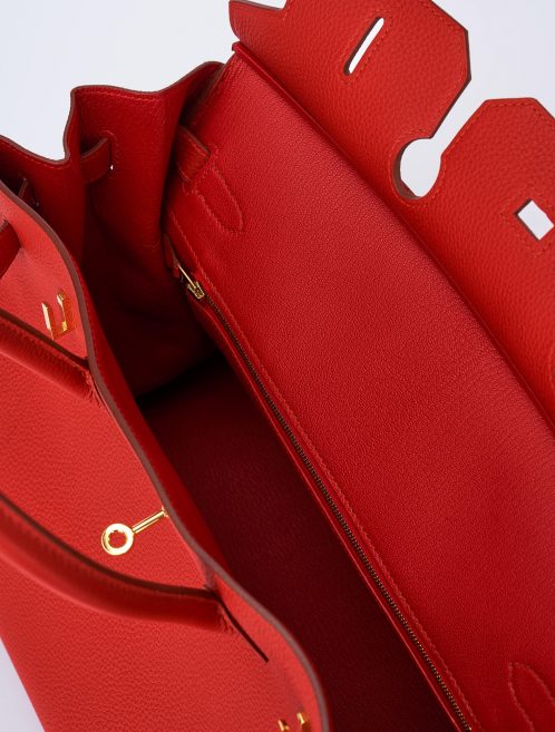 Hermes Birkin 35 Togo Vermillion Saclab Inside