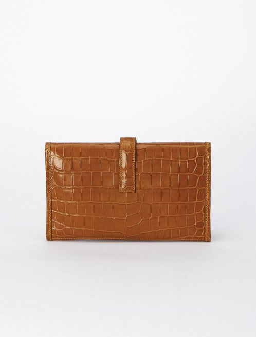 86 Hermes Jige 20 Niloticus Crocodile Orange H Saclab Back
