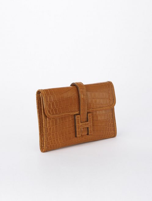 86 Hermes Jige 20 Niloticus Crocodile Orange H Saclab Side