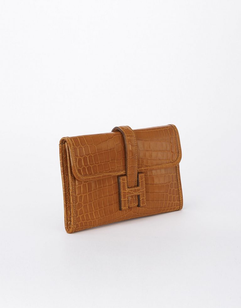 86 Hermes Jige 20 Niloticus Crocodile Orange H Saclab Side
