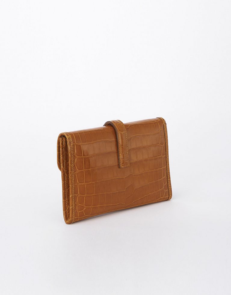86 Hermes Jige 20 Niloticus Crocodile Orange H Saclab Backside