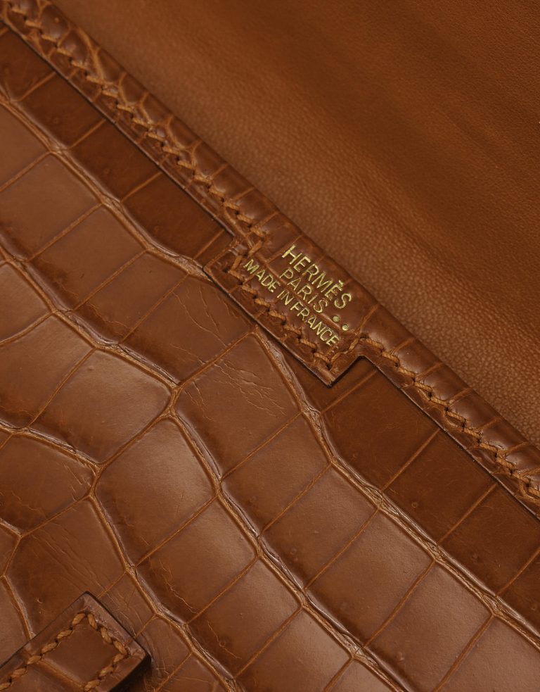 86 Hermes Jige 20 Niloticus Crocodile Orange H Saclab Logo