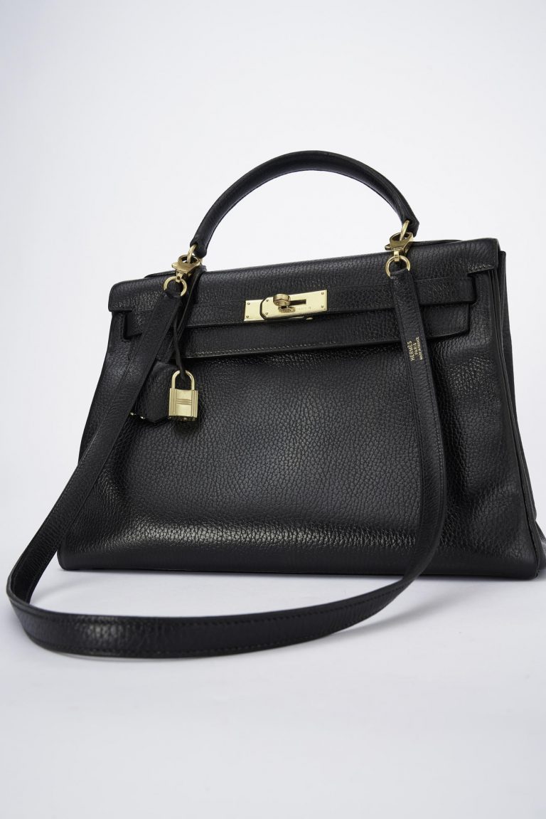 Hermes Kelly 32 Ardennes Noir Saclàb front