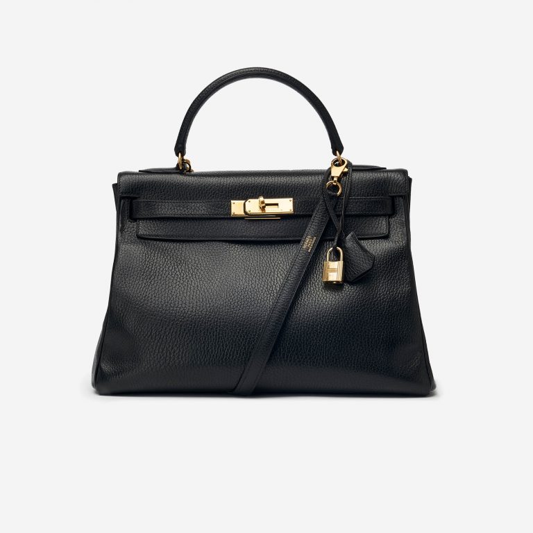 Pre-owned Hermès bag Kelly 32 Vachette Grainee des Ardennes Noir | Sell your designer bag on Saclab.com