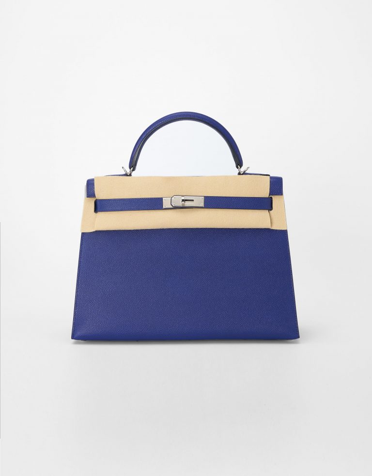 Hermes Kelly 32 Epsom Bleu Encre Saclàb Open