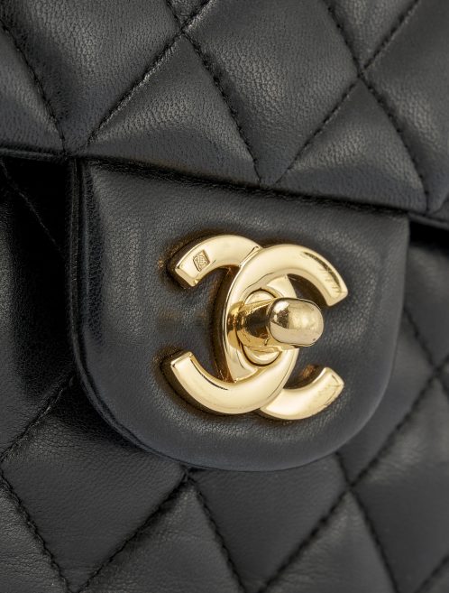 Chanel Timeless Medium Lamb Black Double flap by Saclab Logo