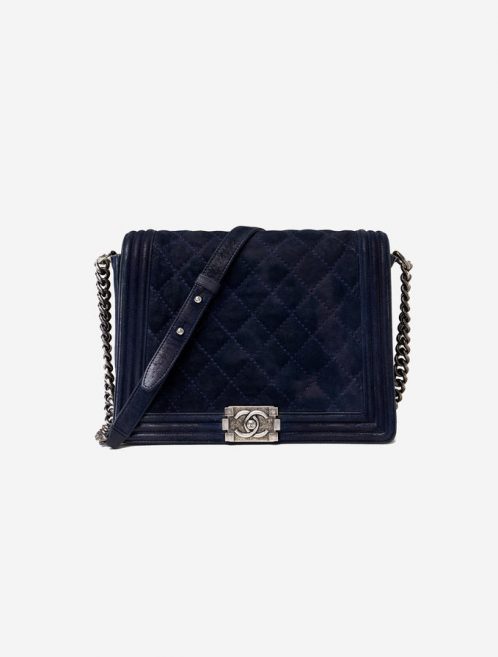 Chanel Boy Bag Calfskin Metallic Dark Blue Saclàb