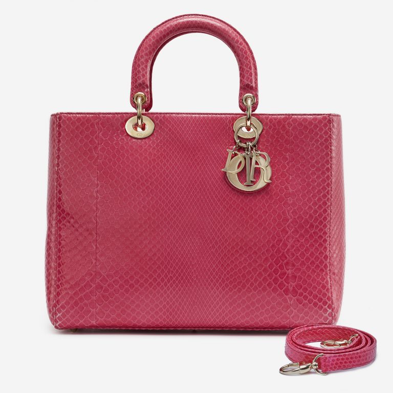 Dior Lady Large Python Pink