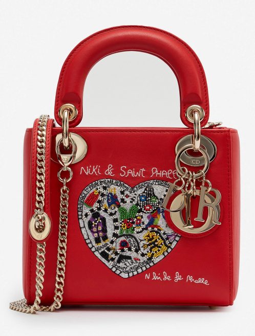 Pre-owned Dior bag Lady Mini Calf Red Red | Sell your designer bag on Saclab.com