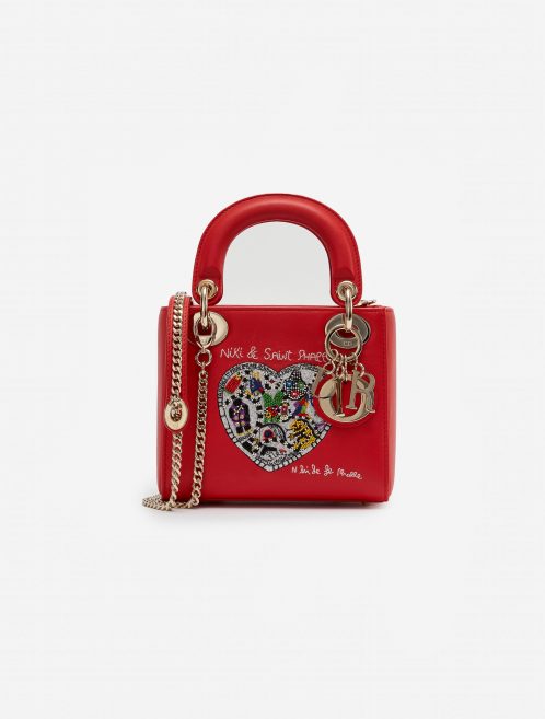 Pre-owned Dior bag Lady Mini Calf Red Red | Sell your designer bag on Saclab.com