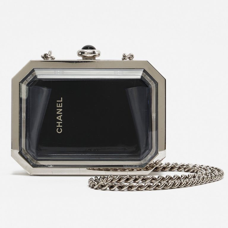 Pre-owned Chanel bag Première Minaudière Uni Metal Plexiglass Black Silver Black | Sell your designer bag on Saclab.com