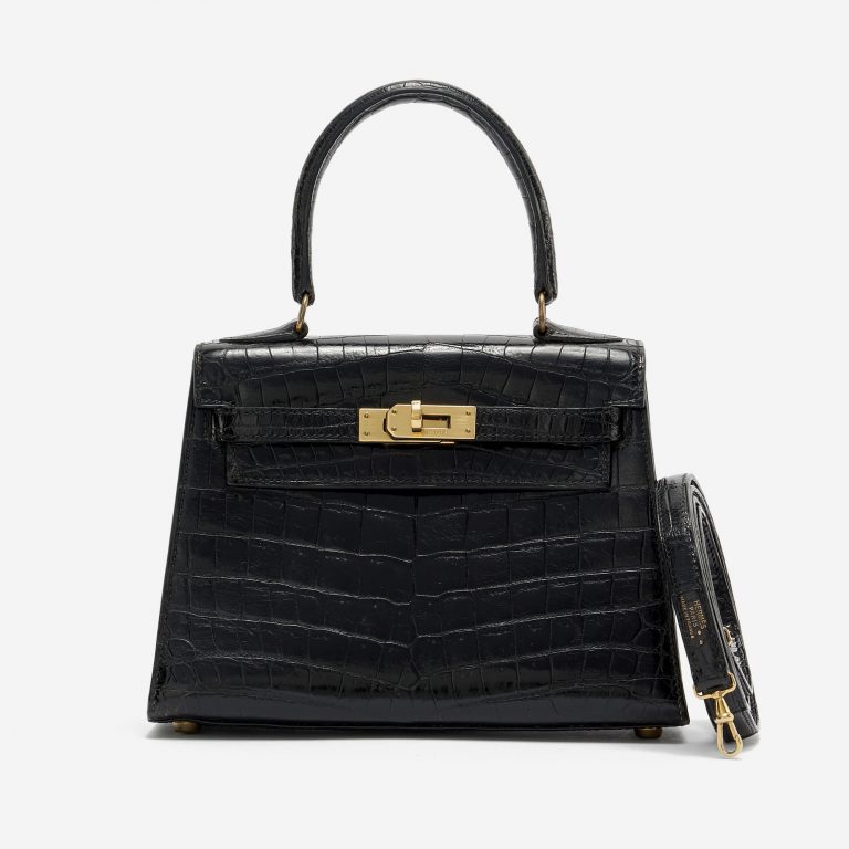 Hermès Kelly Mini 20 Crocodile Black Vintage