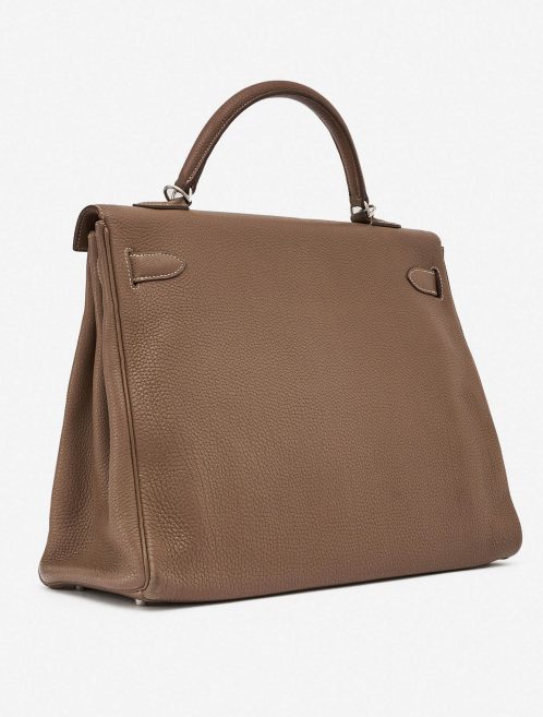 Pre-owned Hermès bag Kelly 40 Clemence Etoupe Beige, Brown | Sell your designer bag on Saclab.com