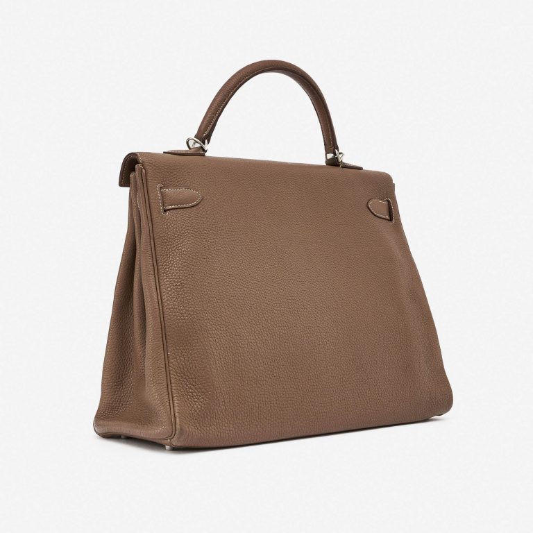 Pre-owned Hermès bag Kelly 40 Clemence Etoupe Beige, Brown | Sell your designer bag on Saclab.com