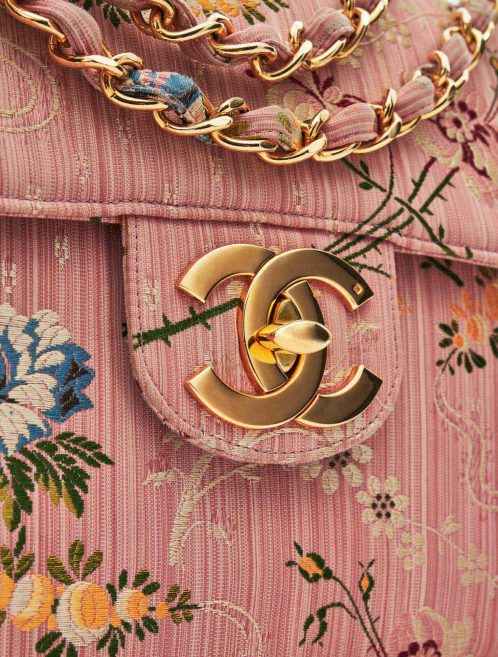 Chanel Timeless Jumbo Brocade Rose Silk Limited Edition