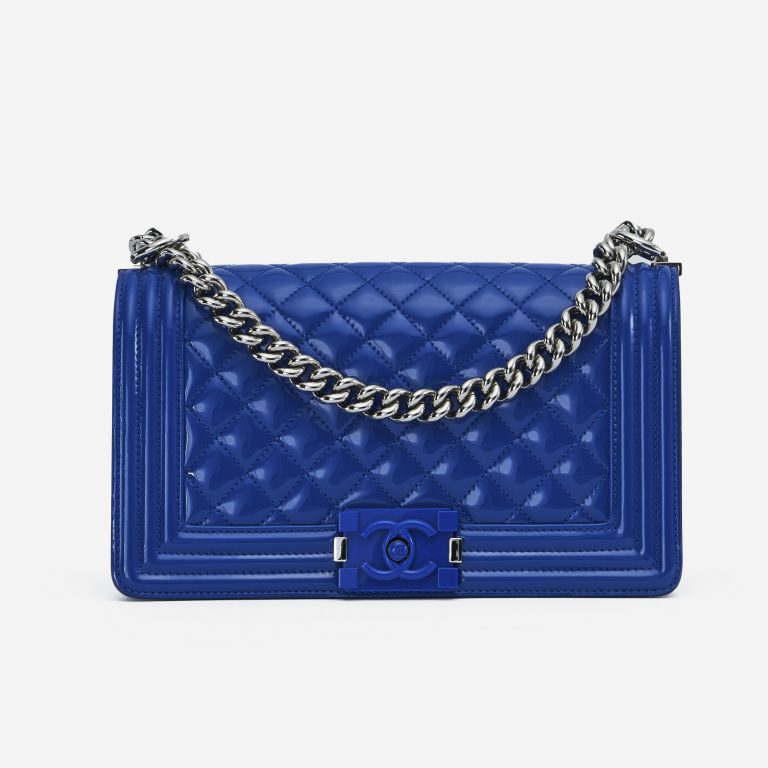Chanel Boy Medium Patent Leather Blue