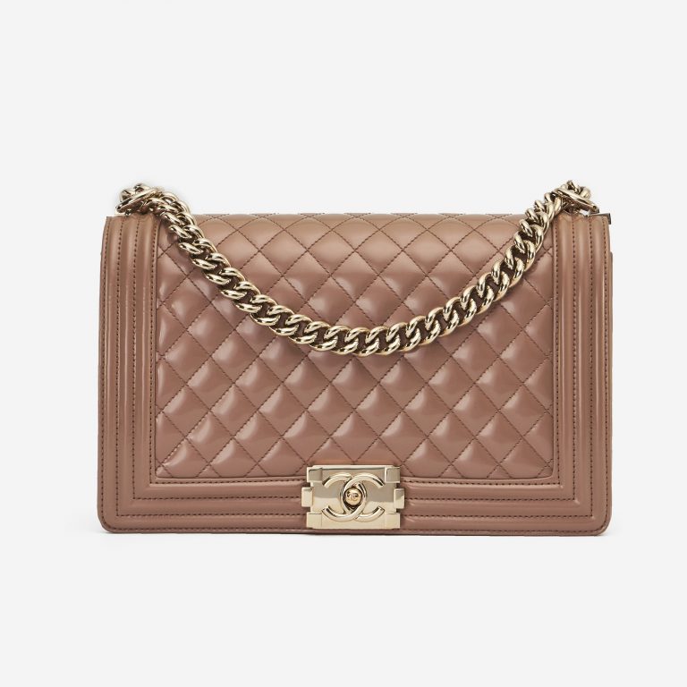 Chanel Boy Medium Patent Leather Sand