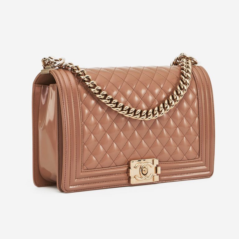 Chanel Boy Medium Patent Leather Sand